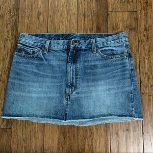 Free People Frayed Edge Denim Mini Skirt